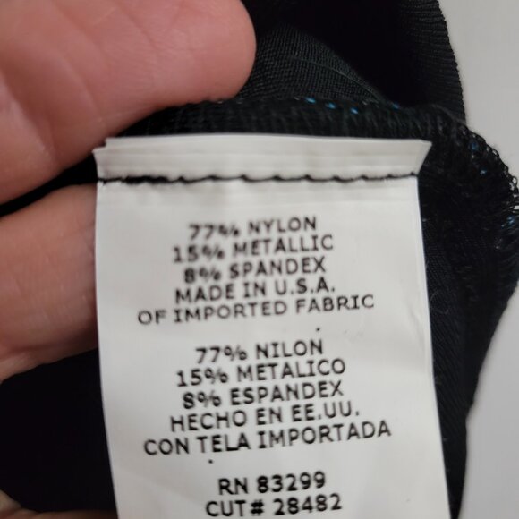 NWT Metaphor Sparkle Metallic blouse blue V-neck open sleeve dressy sparkly NEW - Picture 9 of 10